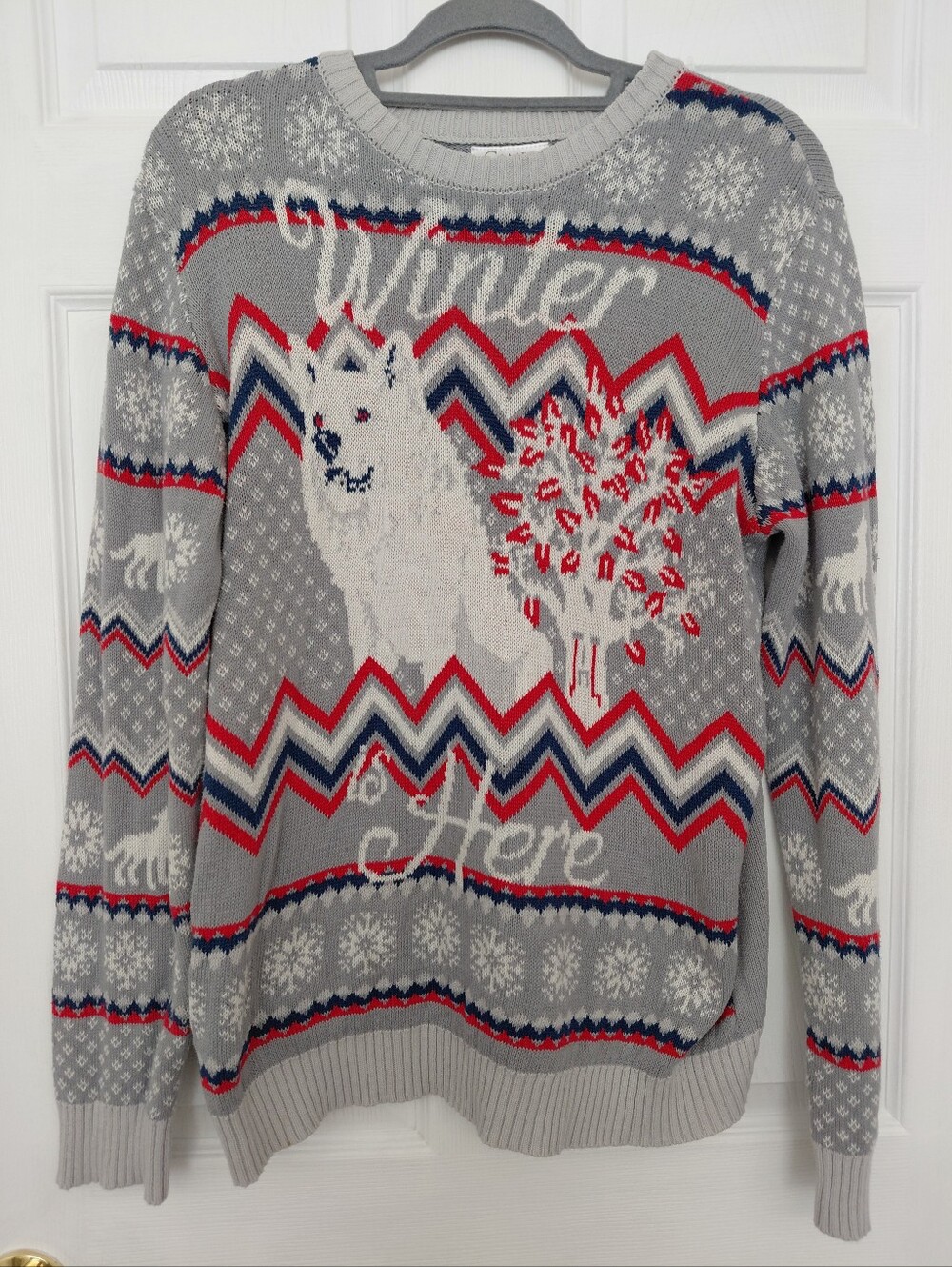 Game of Thrones White Wolf Ugly Sweater XXL (Fits M/L)